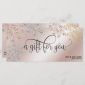Moderne Glitter Gold Certificate Cadeausneeuw (Voorkant / Achterkant)