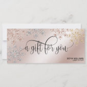 Moderne Glitter Gold Certificate Cadeausneeuw (Voorkant)