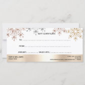 Moderne Glitter Gold Certificate Cadeausneeuw (Achterkant)