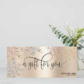 Moderne Glitter Gold Certificate Cadeausneeuw (Staand voorkant)