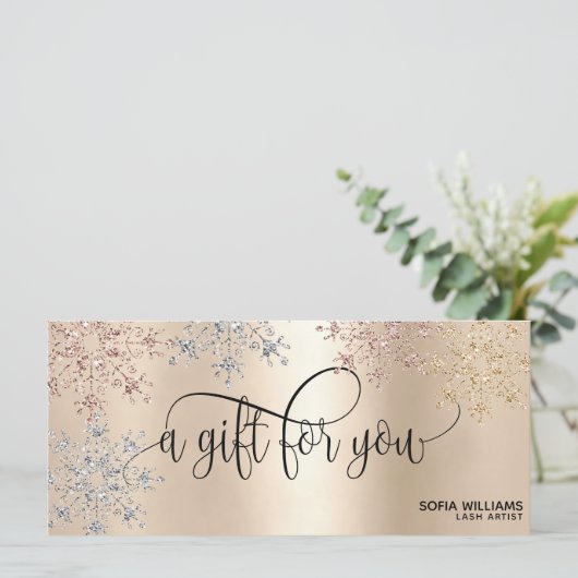 Moderne Glitter Gold Certificate Cadeausneeuw (Staand voorkant)