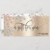 Moderne Glitter Gold Certificate Cadeausneeuw (Voorkant / Achterkant)