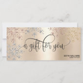 Moderne Glitter Gold Certificate Cadeausneeuw (Voorkant)