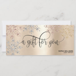 Moderne Glitter Gold Certificate Cadeausneeuw