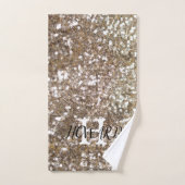 Moderne Glitter Gold Monogram Naam Passen getrouwd Bad Handdoek (Handdoek)