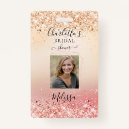 Moderne Glitter Gold-Rosegold (Imiteer) Badge