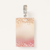 Moderne Glitter Gold-Rosegold (Imiteer) Badge (Achterkant met clip)