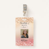 Moderne Glitter Gold-Rosegold (Imiteer) Badge (Voorkant met clip)