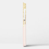 Moderne Glitter Goud Drips Roze Goud, Monogram Case-Mate iPhone Case (Achterkant / Links)