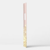 Moderne Glitter Goud Drips Roze Goud, Monogram Case-Mate iPhone Case (Achterkant / Rechts)