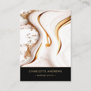 Moderne Glitter Goud Marmeren Salon QR Code Visitekaartje