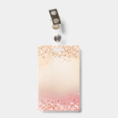 Moderne Glitter Goud-Roségoud (Nep) Badge (Achterkant met clip)