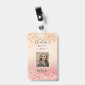 Moderne Glitter Goud-Roségoud (Nep) Badge (Voorzijde met clip)