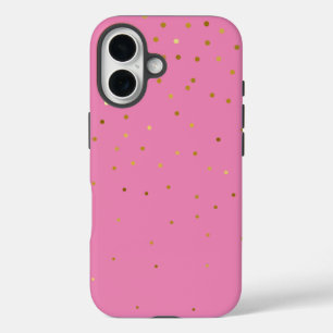 Moderne Glitter Goud Roze iPhone 16 Hoesje