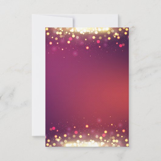 Moderne Glitter Gouden Glitter Stippen RSVP Antwoo (Achterkant)