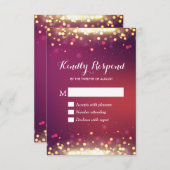 Moderne Glitter Gouden Glitter Stippen RSVP Antwoo (Voorkant / Achterkant)