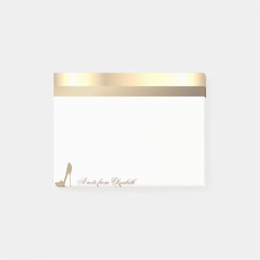 Moderne Glitter Gouden Hoge Hakken -Gepersonalisee Post-it® Notes (Voorkant)