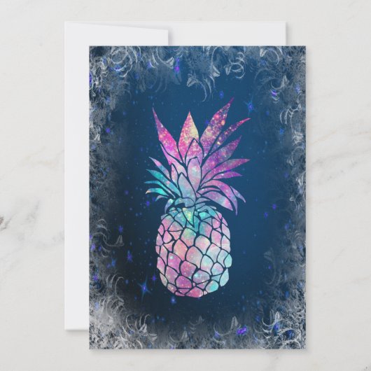 Moderne glitter Graduation Cap, ananas Kaart (Achterkant)