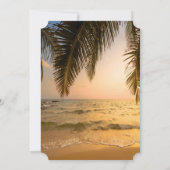 Moderne glitter Graduation Cap, strand Palm Kaart (Achterkant)