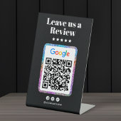Moderne Glitter Hair Salon Google Reviewen QR-code Reclamebord Met Voetstuk