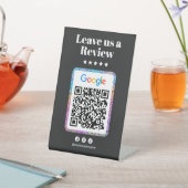 Moderne Glitter Hair Salon Google Reviewen QR-code Reclamebord Met Voetstuk (Insitu)