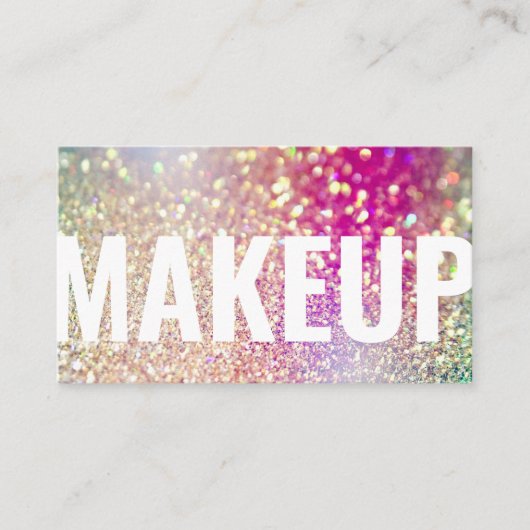 Moderne glitter Holographic Iridescent make-up Visitekaartje (Voorkant)