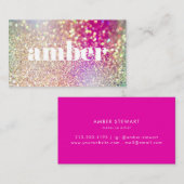 Moderne glitter Holographic Iridescent make-up Visitekaartje (Voorkant / Achterkant)