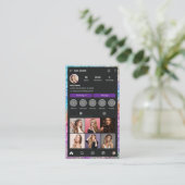 Moderne Glitter Instagram Hair Salon QR Code Visitekaartje (Staand voorkant)