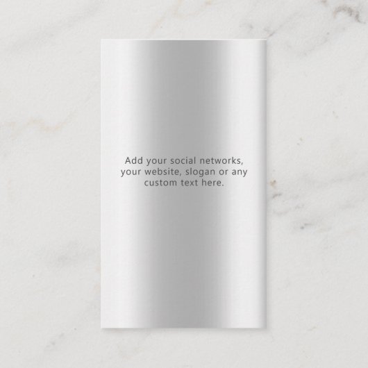 Moderne Glitter-kaart met oormerk ketting Visitekaartje (Achterkant)