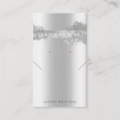 Moderne Glitter-kaart met oormerk ketting Visitekaartje (Voorkant)