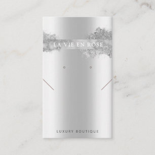 Moderne Glitter-kaart met oormerk ketting Visitekaartje