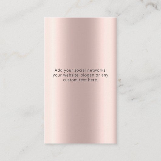 Moderne Glitter-kaart met oormerk ketting Visitekaartje (Achterkant)