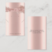 Moderne Glitter-kaart met oormerk ketting Visitekaartje (Voorkant / Achterkant)