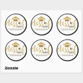 Moderne glitter-klasse wit en goud van 2016 ronde sticker (Vel)