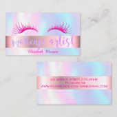 Moderne Glitter Lashes, Makeup Artist Holographic Visitekaartje (Voorkant / Achterkant)