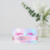 Moderne Glitter Lashes, Makeup Artist Holographic Visitekaartje (Staand voorkant)