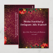 Moderne Glitter Lettering Kerstmis Feliz Navidad Briefkaart (Voorkant / Achterkant)