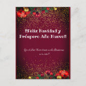 Moderne Glitter Lettering Kerstmis Feliz Navidad Briefkaart (Voorkant)