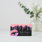 Moderne glitter lippen make-up artiest visitekaartje (Staand voorkant)