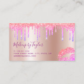 Moderne glitter lippen make-up artiest visitekaartje (Achterkant)