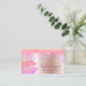 Moderne glitter lippen make-up artiest visitekaartje (Staand voorkant)
