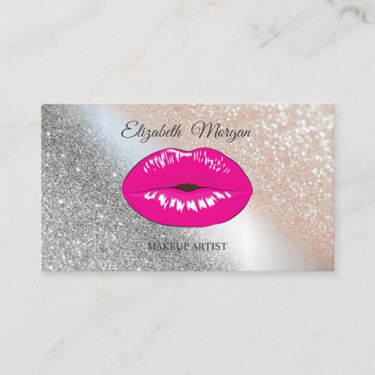 Moderne Glitter , Lippen, Visagist Visitekaartje (Voorkant)
