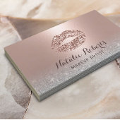 Moderne glitter Lips Blush Roos Gold Makeup Artist Visitekaartje