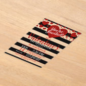 Moderne Glitter Love Hearts Valentijnsdag Party Acryl Uitnodigingen (Laagn)