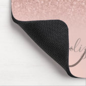 Moderne Glitter Lovertreksel Ombre Monogram Muismat (Hoek)