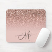 Moderne Glitter Lovertreksel Ombre Monogram Muismat (Met muis)