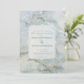 Moderne Glitter Marble & Gold Photo Save the Date Feestdagenkaart (Staand voorkant)