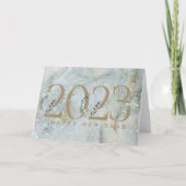 Moderne Glitter Marble Happy 2023-kaart Kaart (Voorkant)