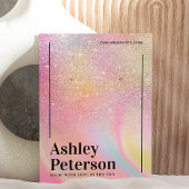 Moderne glitter marble rainbow-lettertypescherm visitekaartje