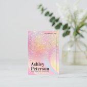 Moderne glitter marble rainbow-lettertypescherm visitekaartje (Staand voorkant)